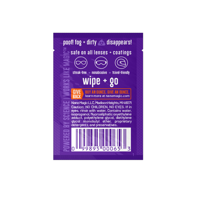 Anti Fog + Lens Cleaner 6pk Wipes [40ct/case]